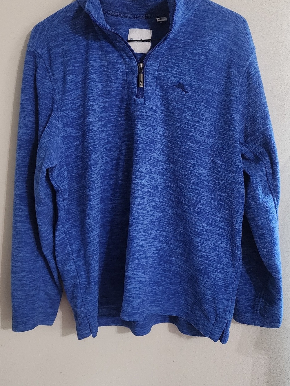 Tommy Bahama Blue Space Dye 1/4 Zip Pullover Sweatshirt Size M